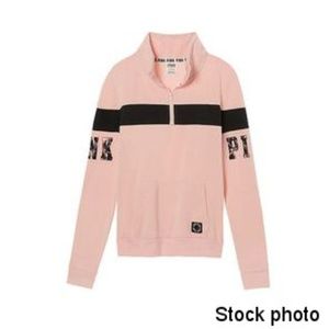Pink Victoria Secret High-Neck Half-Zip Sweater S
